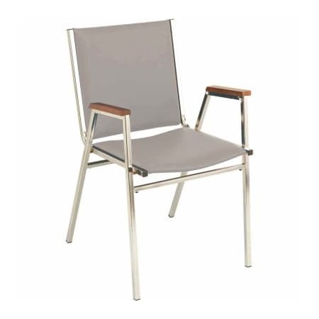 Kfi KFI Stack Chair With Arms - Vinyl -2" thick Seat Light Gray Vinyl 421CH-9402 LIGHT GREY VINYL